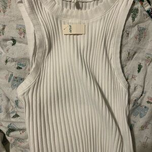 Aerie White Ribbed Women's Top